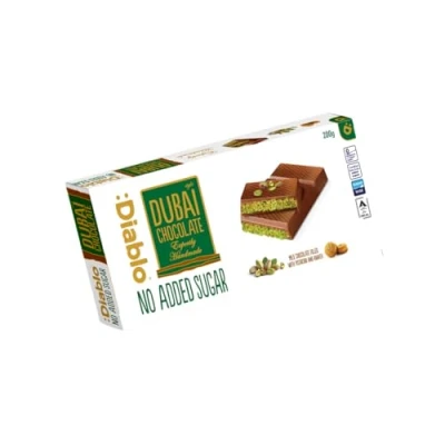 Image of Diablo No Added Sugar Dubai Chocolate 200g Smooth, Rich Taste Free Indulgence Guilt Treat (Pack Of 1)
