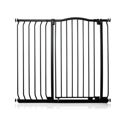 Image of Bettacare Extra Tall Curved Top Dog Gate, 98cm 107cm, Matt Black, 100cm in Height, Pressure Fit Pet Gate for and Puppy, Barrier, Easy Installation