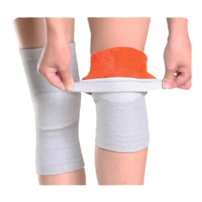 Image of iEasey Thermal Knee Warmer with Warm Lining Stretchy Knit Sleeve Night Sleep Wrap Pad Brace Support Band Knees Braces Best for Cold Problems, Elders Gift