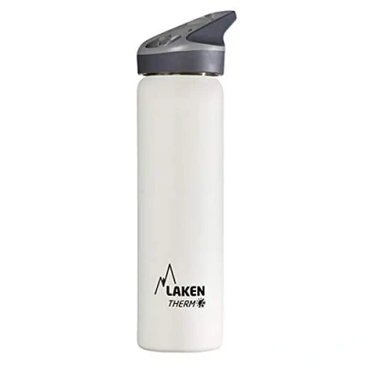 Image of LAKEN Jannu 18/8 Stainless Steel Double Wall Vacuum Insulated Water Bottle, Up to 24 Hours Cold, White, 750 ml