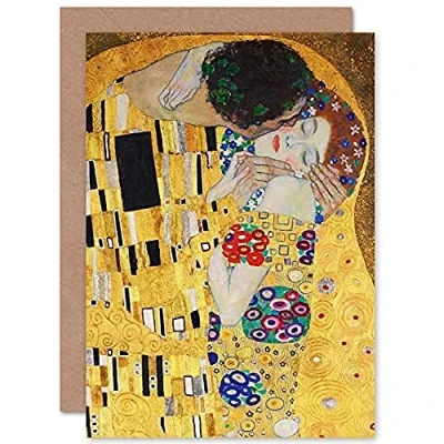 Image of Artery8 Gustav Klimt The Kiss Fine Art Greeting Card Plus Envelope Blank Inside