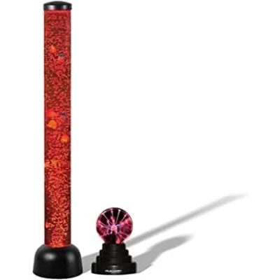 Image of Sensory Mood Light Novelty Bubbles Water Tube Aquarium 100cm &amp; Plasma Ball Touch and Sound Sensitive 3.5 inches Glass Lightning Sphere Combo Pack