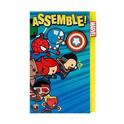 Image of Marvel Birthday Card Cute Superhero Disney Kawaii Avengers for Kids Boys Gifts