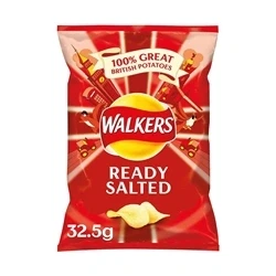 Image of Walkers Ready Salted Crisps 32.5g (32 pack) 121797