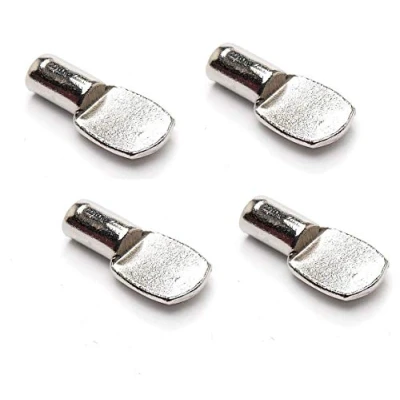 Image of Merriway BH07330 (100 Pcs) Push In Metal Shelf Supports, Bright Nickel Plated Pack of 100 Pieces