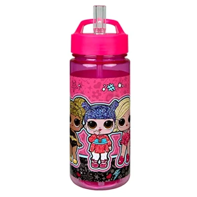 Image of Scooli LOLO9913 Aero Plastic Drinking Bottle with Integrated Straw and Spout, LOL Surprise, BPA Phthalate Approx. 500 ml