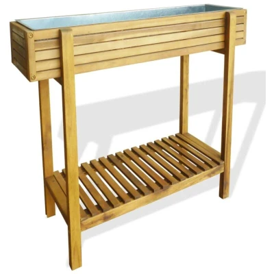 Image of vidaXL Raised Garden Bed Solid Acacia Wood and Zinc