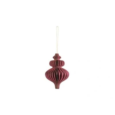 Image of PartyDeco Christmas Tree Bauble Paper Honeycomb Icicle Burgundy Decorations for Pendant Dimensions Approx. 10 x 15 cm