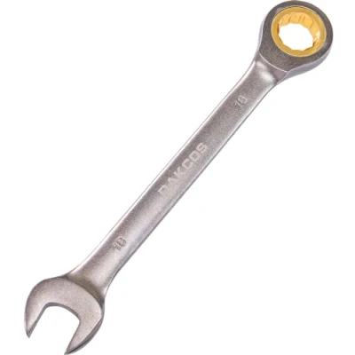 Image of DAKCOS 18mm Ratchet Spanner Fixed Head Ratcheting Combination Wrench, Metric CR V