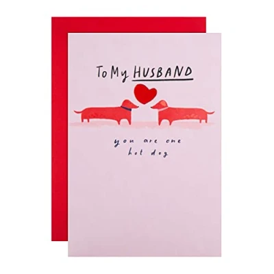 Image of Hallmark Valentine&#039;s Day Card for Husband Contemporary Dogs Design