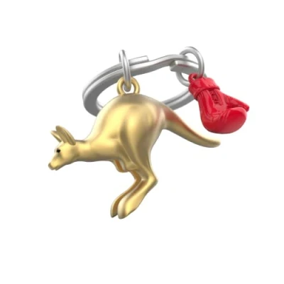 Image of O meta[l]morphose METALMORPHOSE Kangaroo Keyring MTM277 01, Gold, Red, One Size, Size