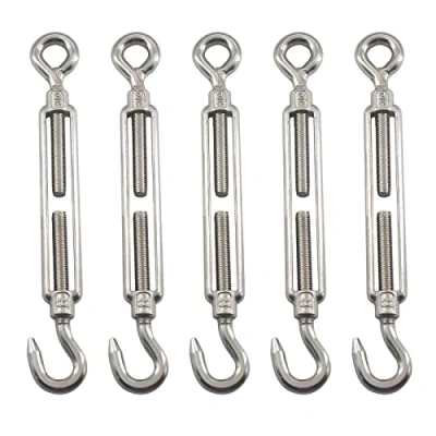 Image of M6 Turnbuckle 304 Stainless Steel Hook And Eye Wire Rope Tension Pack Of 5