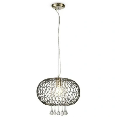 Image of Chelsie Large Ceiling Pendant 1 Light Antique Brass, Clear Glass