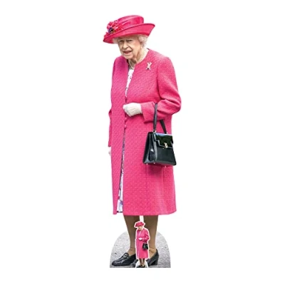 Image of STAR CUTOUTS SC4053 Queen Elizabeth II Jubilee Pink Coat Lifesize Cardboard Cutout With Free Mini, Regular