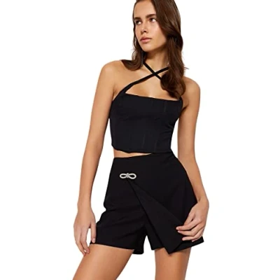 Image of Trendyol Woman Pencil Skirt Regular fit Woven Skirt,Black,36