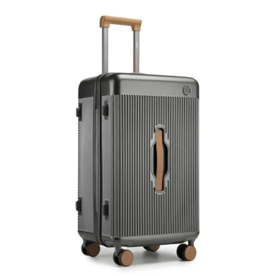 Image of Kono 24&quot; Suitcase Lightweight ABS+PC Hard Shell Trolley, Fashion Travel Check in Case TSA Lock, Hand Luggage Baggage with 4 Spinner Wheels (Grey)
