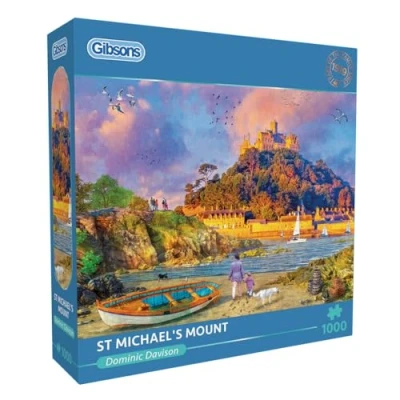 Image of St. Michael&#039;s Mount 1000 Piece Jigsaw Puzzle Coastal Sustainable for Adults Premium 100% Recycled Board Great Gift Gibsons Games