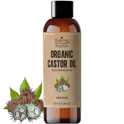 Image of Organic Castor Oil 100ml 100% Pure Organic, Caster Cold Pressed, Premium Oil, Hexane Free for Hair Growth, Skin and Eyelashes