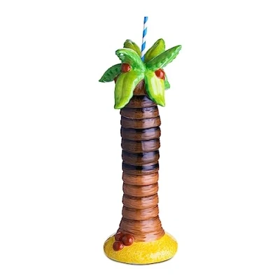 Image of bar@drinkstuff Ceramic Palm Tree Tiki Mug 22oz / 630ml Tropical Tumbler, Creative Cocktail, Cocktail Sharer
