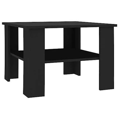 Image of vidaXL Coffee Table Dining Dinner Living Room Furniture Home Interior Decor Couch Side Telephone Small Tea Black Chipboard