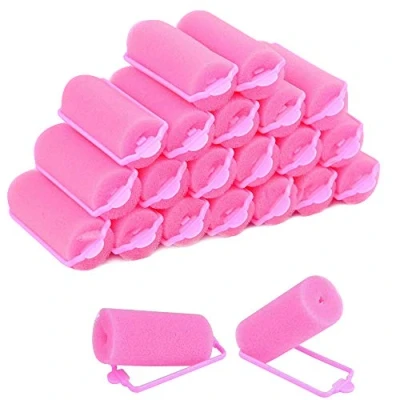 Image of wordmouk 36 Pcs Foam Hair Roller Pink Sponge Rollers Soft Curlers DIY Styling Hairdressing Tools for Women Kids