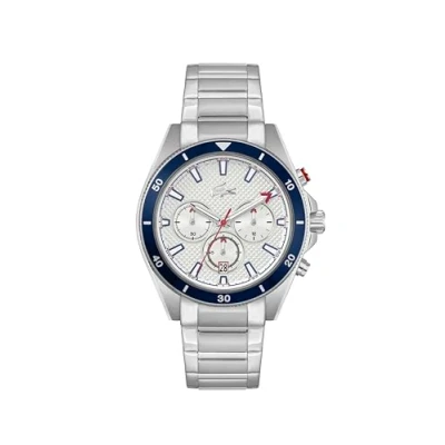 Image of Lacoste Chronograph Quartz Watch for Men MAINSAIL Collection with Silver Stainless Steel Bracelet 2011360