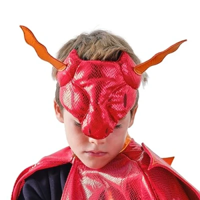 Image of Ginger Ray Boys Red Dragon Mask with Scales and Horns for Birthdays &amp; Costume Parties Age: 3 7 Years