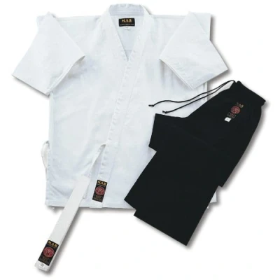 Image of Playwell Karate Mixed Uniform White Jacket/Black Trouser 4/170cm