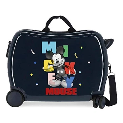 Image of Disney Mickey Party Children&#039;s Suitcase Blue 50 x 38 20 cm Rigid ABS Side Combination Closure 34L 3 kg 4 Wheels Hand Luggage
