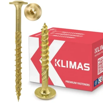 Image of KLIMAS wood screws Torx pan head TX Yellow flat set roof construction 8x240 mm 50 pieces