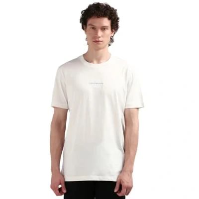 Image of Calvin Klein Jeans Monologo Basic Tshirt, Men&#039;s, Size: Large, Ivory