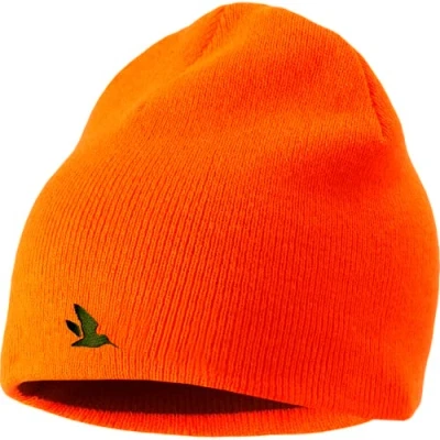 Image of Seeland Ian Reversible beanie hat Hi vis orange/Pine green One size