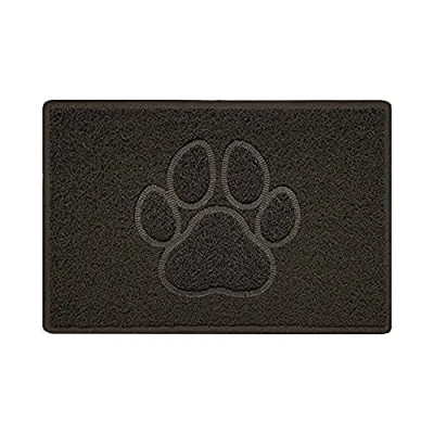Image of Nicoman Paw Embossed Shape Outdoor Only Dirt Trapper Door Mat Washable Barrier Heavy Duty Doormat (Drainage Open Back, Small, Brown, 60 x 40cm)