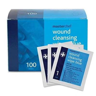 Image of Reliance Medical REL714 Reliwipe Wound Cleansing Wipe, Blue (Pack of 100)