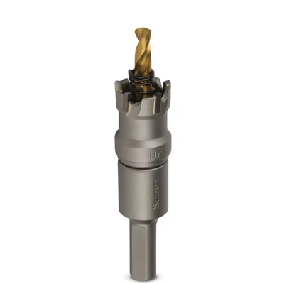 Image of Starrett Tungsten Carbide Tipped Hole Saw SM16 Sheet Metal Cutter With Arbor &amp; Pilot Drill Bit For Drilling Stainless Steel Aluminum Alloy 16MM