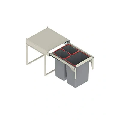 Image of REJS RECYCLE BIN PULL OUT KITCHEN WASTE W:450mm 1x20L+2x10L(JC606M 3)