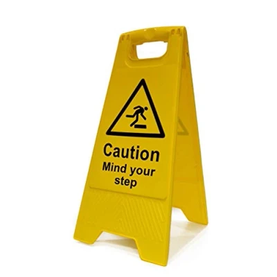 Image of Caution Mind Your Step Heavy Duty A Board Health &amp; Safety Sign Notice