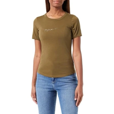 Image of G STAR RAW Women&#039;s Autograph Slim Top, Green (dark olive D24216 4107 C744), M