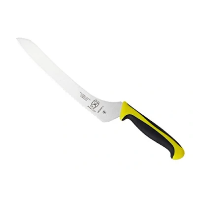 Image of Mercer Culinary Millennia Color Handle Cutlery 9&quot; Offset Bread Knife (Wavy Edge) Yellow