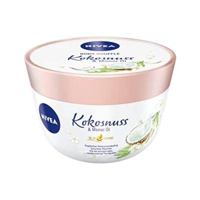 Image of NIVEA Body Soufflé Coconut &amp; Monoi Oil (200 ml), Care for 24h Moisture, Lotion Dry and Very Skin