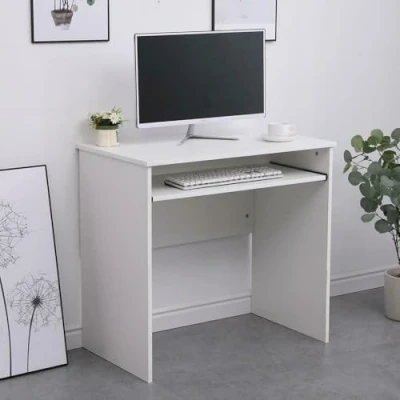 Image of Home Source Computer Desk PC Laptop Table Office Study Gaming, Engineered Wood, White, Workstation