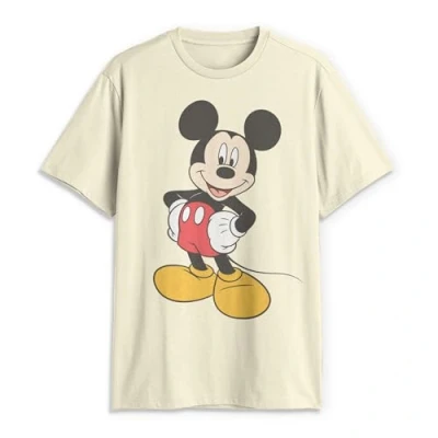 Image of Disney Men&#039;s Classic Mickey Mouse Full Size Graphic Short Sleeve T Shirt, Natural, 3XL