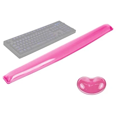 Image of ABRONDA Gel Keyboard &amp; Mouse Wrist Rest Set Pad Support for Office Gaming Computer Laptop Ergonomic Comfortable Pain Relief Pink