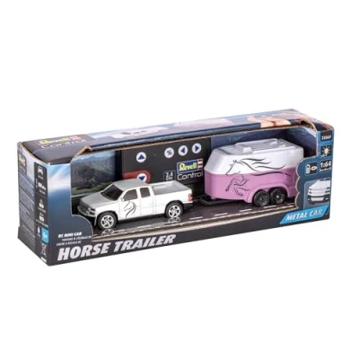 Image of Revell Control 23567 Mini Remote Car With Horse Trailer, Precise 2.4 GHz Control, 1:64 Scale, 14cm in length