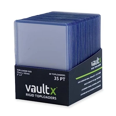 Image of Vault x Toploaders 35pt, Trading Cards, Premium Extra Thick, 3&quot; 4&quot; Seamless Rigid Card Holders, Hard Sleeves, Clear Protection for Collectible Games, Sports, TCG (50 Pack)