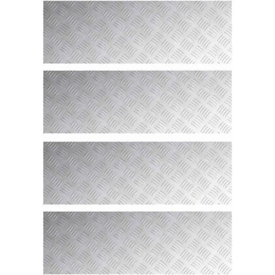 Image of vidaXL Aluminium Checker Plates 4 pcs Anti Slip 90x30 cm
