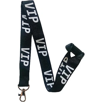 Image of 20mm Black VIP Lanyard with Safety Breakaway (1 Lanyard)