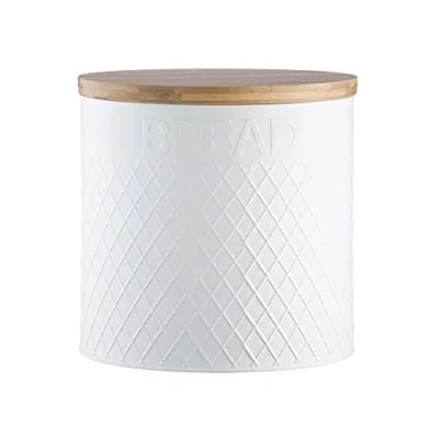 Image of Typhoon Embossed White Bread Bin, 25 cm