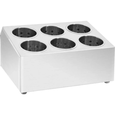 Image of vidaXL Cutlery Holder 6 Grids Square Stainless Steel