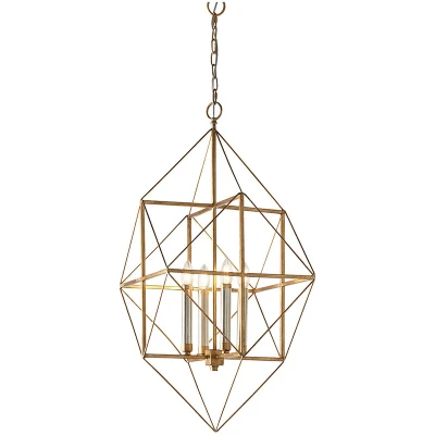 Image of Pescara 4 Light Ceiling Pendant Antique Gold &amp; Silver Leaf
